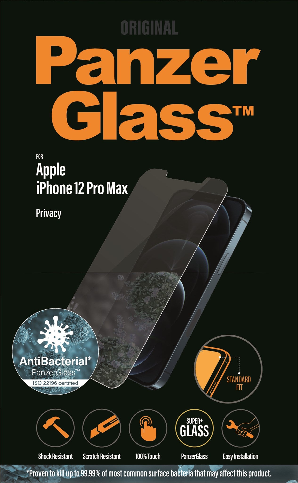 PanzerGlass® Privacy Displayschutzglas iPhone 12 Pro Max | Standard Fit
